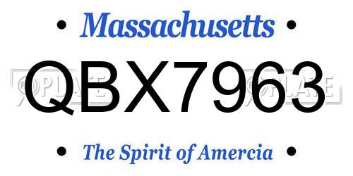 QBX7963 Massachusetts License Plate