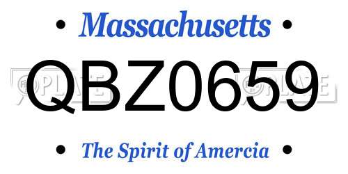 QBZ0659 Massachusetts License Plate
