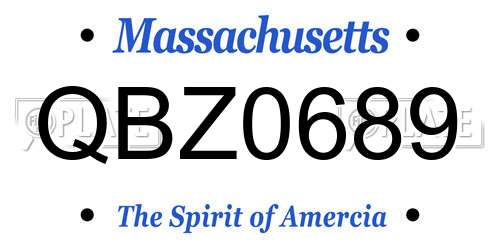 QBZ0689 Massachusetts License Plate