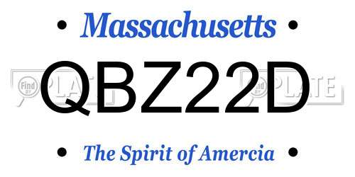 QBZ22D Massachusetts License Plate