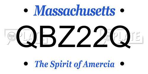 QBZ22Q Massachusetts License Plate