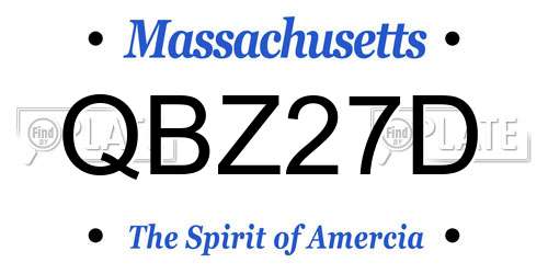 QBZ27D Massachusetts License Plate
