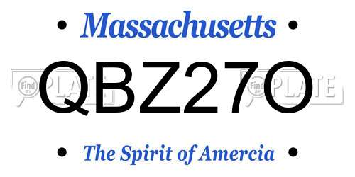 QBZ27O Massachusetts License Plate
