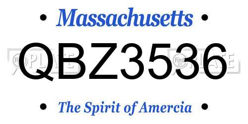 QBZ3536 Massachusetts License Plate