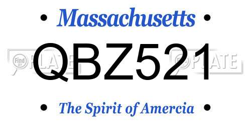 QBZ521 Massachusetts License Plate
