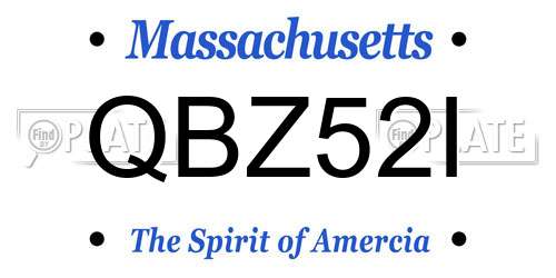 QBZ52I Massachusetts License Plate
