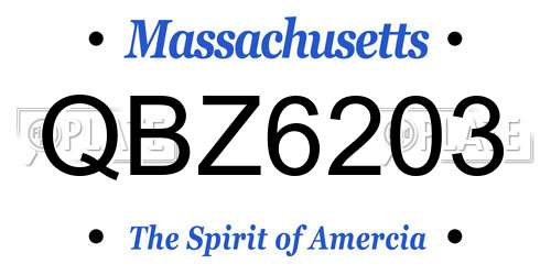 QBZ6203 Massachusetts License Plate