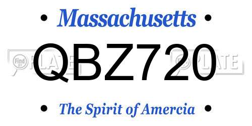 QBZ720 Massachusetts License Plate