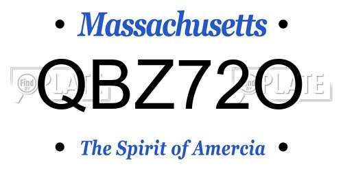 QBZ72O Massachusetts License Plate
