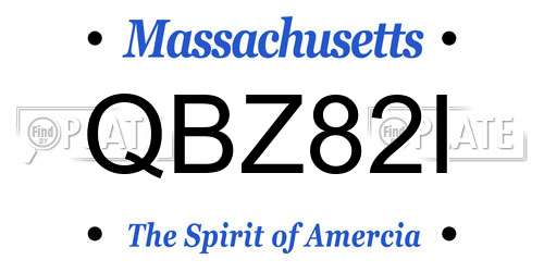 QBZ82I Massachusetts License Plate