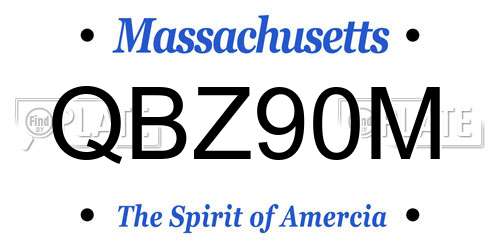 QBZ90M Massachusetts License Plate