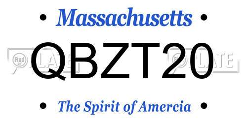 QBZT20 Massachusetts License Plate