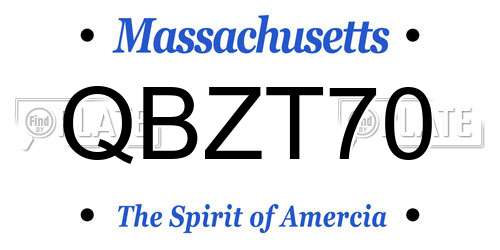 QBZT70 Massachusetts License Plate