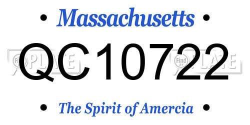 QC10722 Massachusetts License Plate