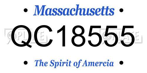 QC18555 Massachusetts License Plate
