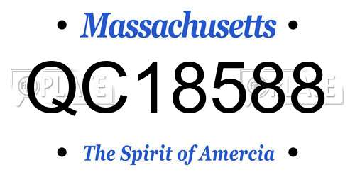 QC18588 Massachusetts License Plate