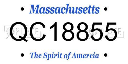QC18855 Massachusetts License Plate