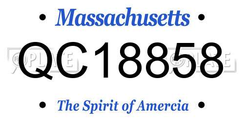 QC18858 Massachusetts License Plate