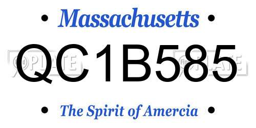 QC1B585 Massachusetts License Plate