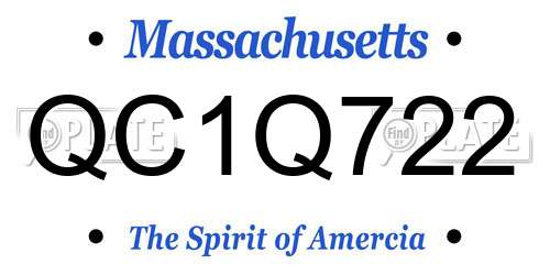QC1Q722 Massachusetts License Plate