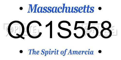 QC1S558 Massachusetts License Plate