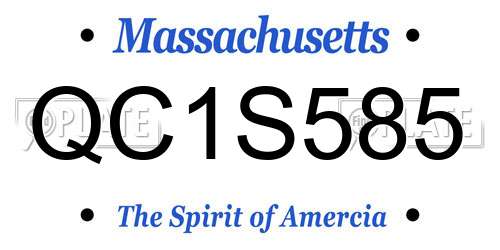 QC1S585 Massachusetts License Plate