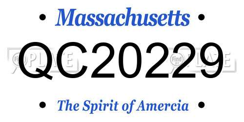QC20229 Massachusetts License Plate