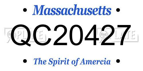 QC20427 Massachusetts License Plate