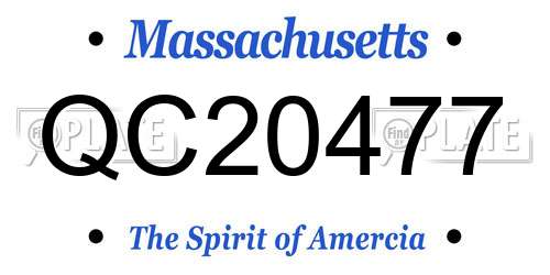QC20477 Massachusetts License Plate