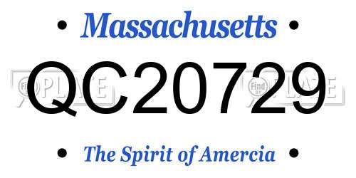 QC20729 Massachusetts License Plate