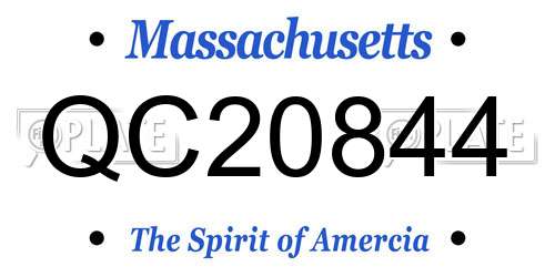 QC20844 Massachusetts License Plate