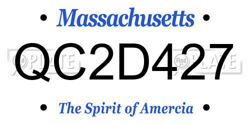 QC2D427 Massachusetts License Plate
