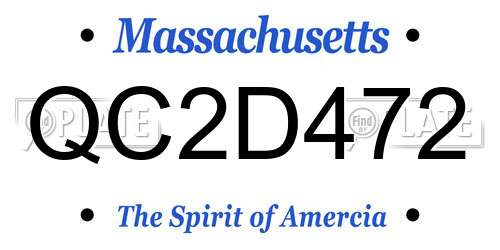 QC2D472 Massachusetts License Plate
