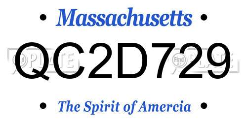 QC2D729 Massachusetts License Plate
