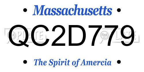 QC2D779 Massachusetts License Plate