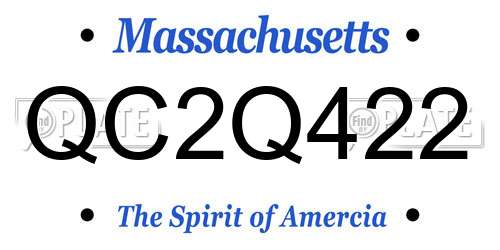QC2Q422 Massachusetts License Plate