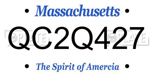 QC2Q427 Massachusetts License Plate