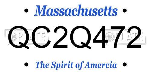 QC2Q472 Massachusetts License Plate