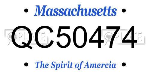 QC50474 Massachusetts License Plate