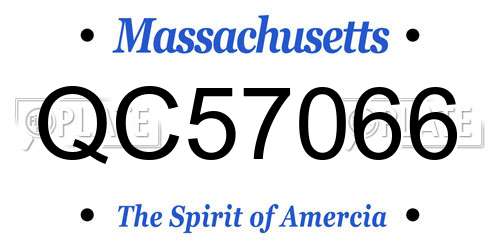 QC57066 Massachusetts License Plate