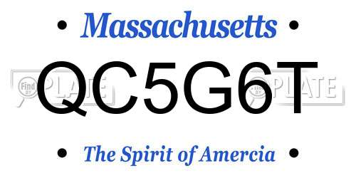 QC5G6T Massachusetts License Plate