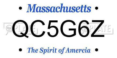 QC5G6Z Massachusetts License Plate