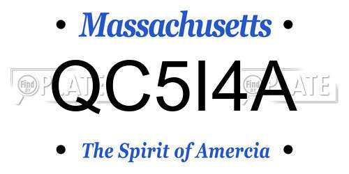 QC5I4A Massachusetts License Plate