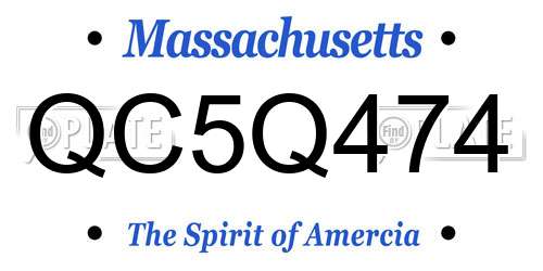 QC5Q474 Massachusetts License Plate