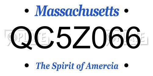 QC5Z066 Massachusetts License Plate