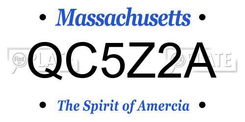 QC5Z2A Massachusetts License Plate