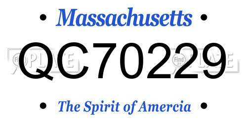 QC70229 Massachusetts License Plate
