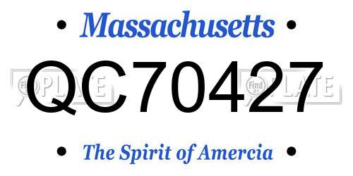 QC70427 Massachusetts License Plate