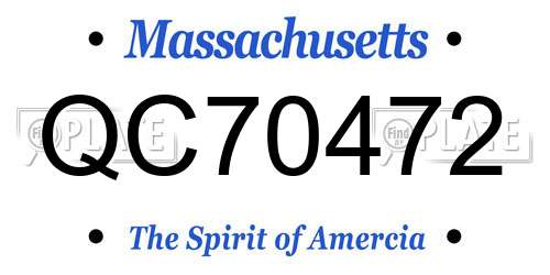QC70472 Massachusetts License Plate