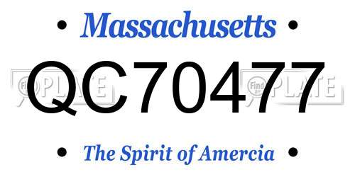 QC70477 Massachusetts License Plate